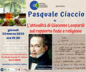 L'attualità di Giacomo Leopardi sul rapporto fede e religione - Pasquale Ciaccio Immagine WhatsApp 2023 03 09 ore 15.36.26
